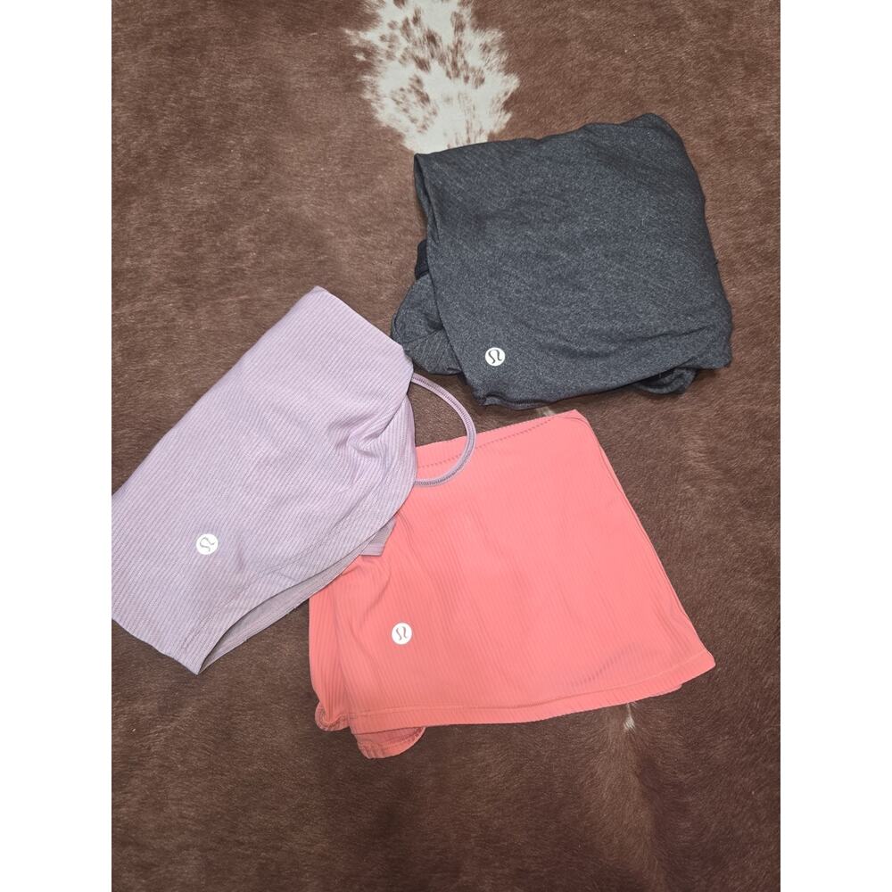 Size 8 Lululemon Women’s Lot of 3 Solid Athleisure Tank Tops Racerback/Strappy - Picture 2 of 8